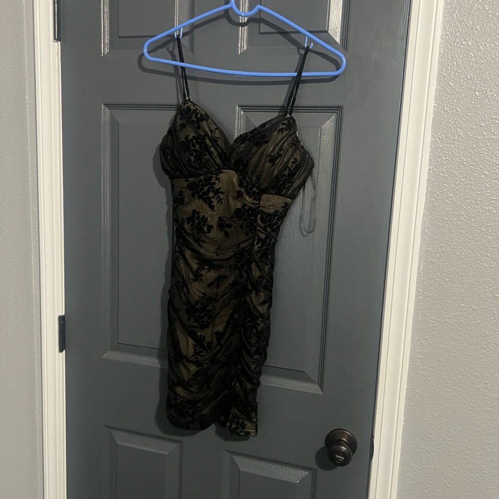 Privy black floral mesh dress